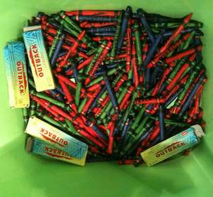 crayon pile from Outback Steakhouse